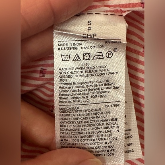 GAP Pink and White Striped Button Down Shirt - Picture 6 of 10